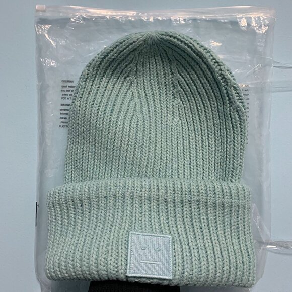Acne Studios Blue Knitted Hat - Picture 1 of 6